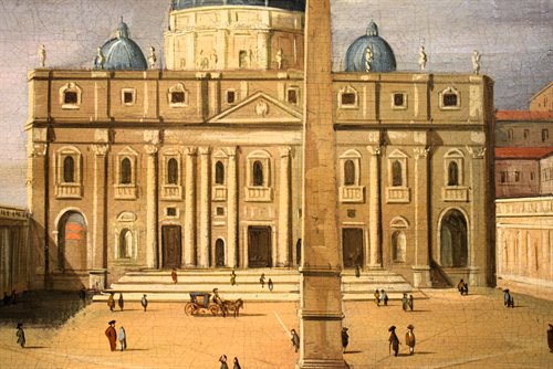 Coppia vedute di Venezia e Roma